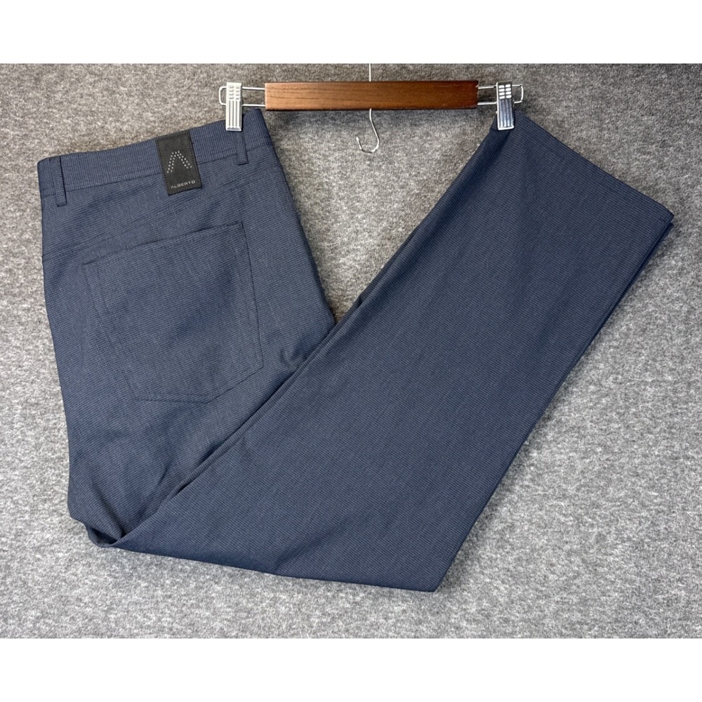 Alberto Stone Modern Fit Ceramica Minicheck Pants Mens Size 40 Golf Non Wrinkle